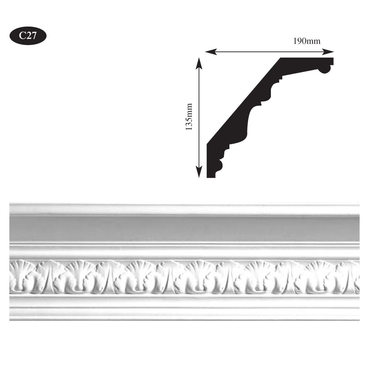 3375 Newcastle Leaf Plaster Cornice Wm Boyle Interior Finishes