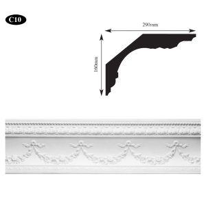 Large swag & bow plaster cornice Glasgow