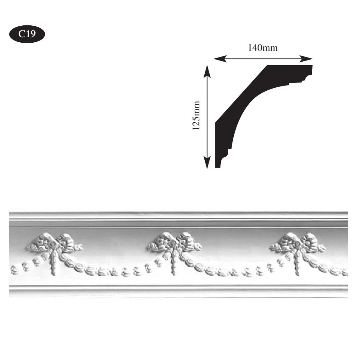 Decorative plaster cornice for bedroom