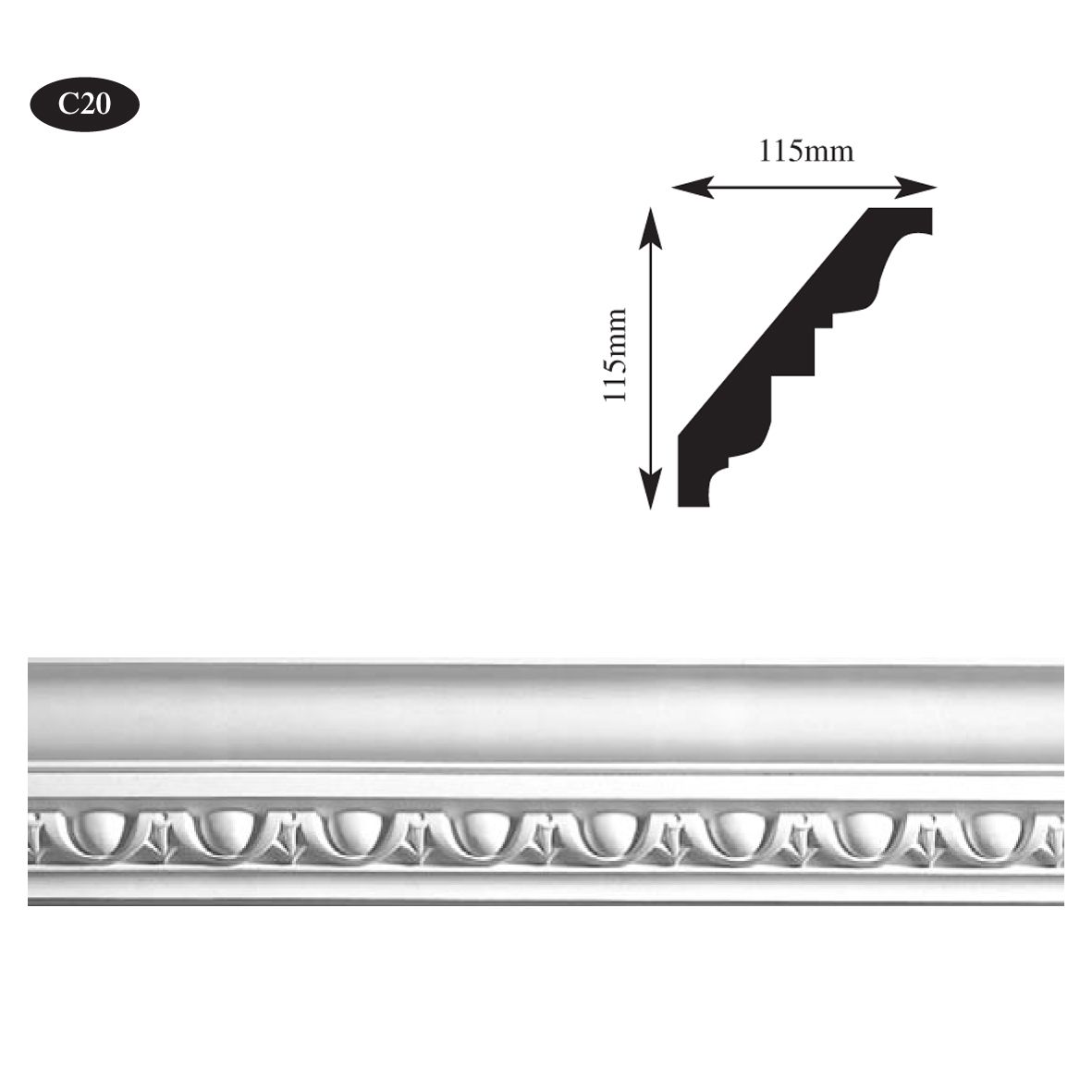 Egg & dart plaster cornice