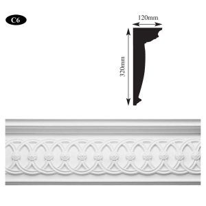 C6 neo-classical plaster cornice