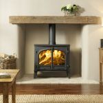 stockton 14 fireplace with beam