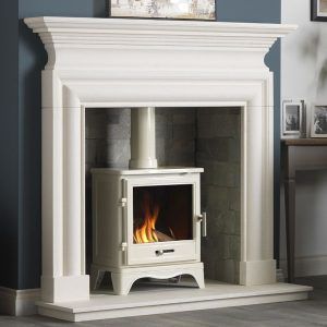 Avellino limestone fireplace