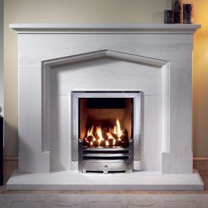 Coniston stone fireplace with gas fire