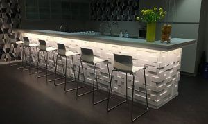 Cubi 3d wall panels used on bar