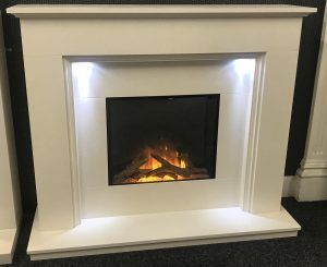 Limestone Fireplace with electric fire Glasgow