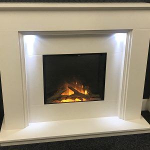 Limestone Fireplace with electric fire Glasgow