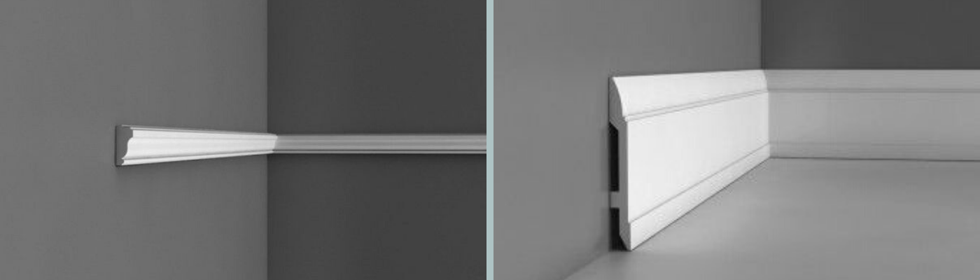 PX117 Small Plain Wall Moulding and SX104 Lambs Tongue Skirting